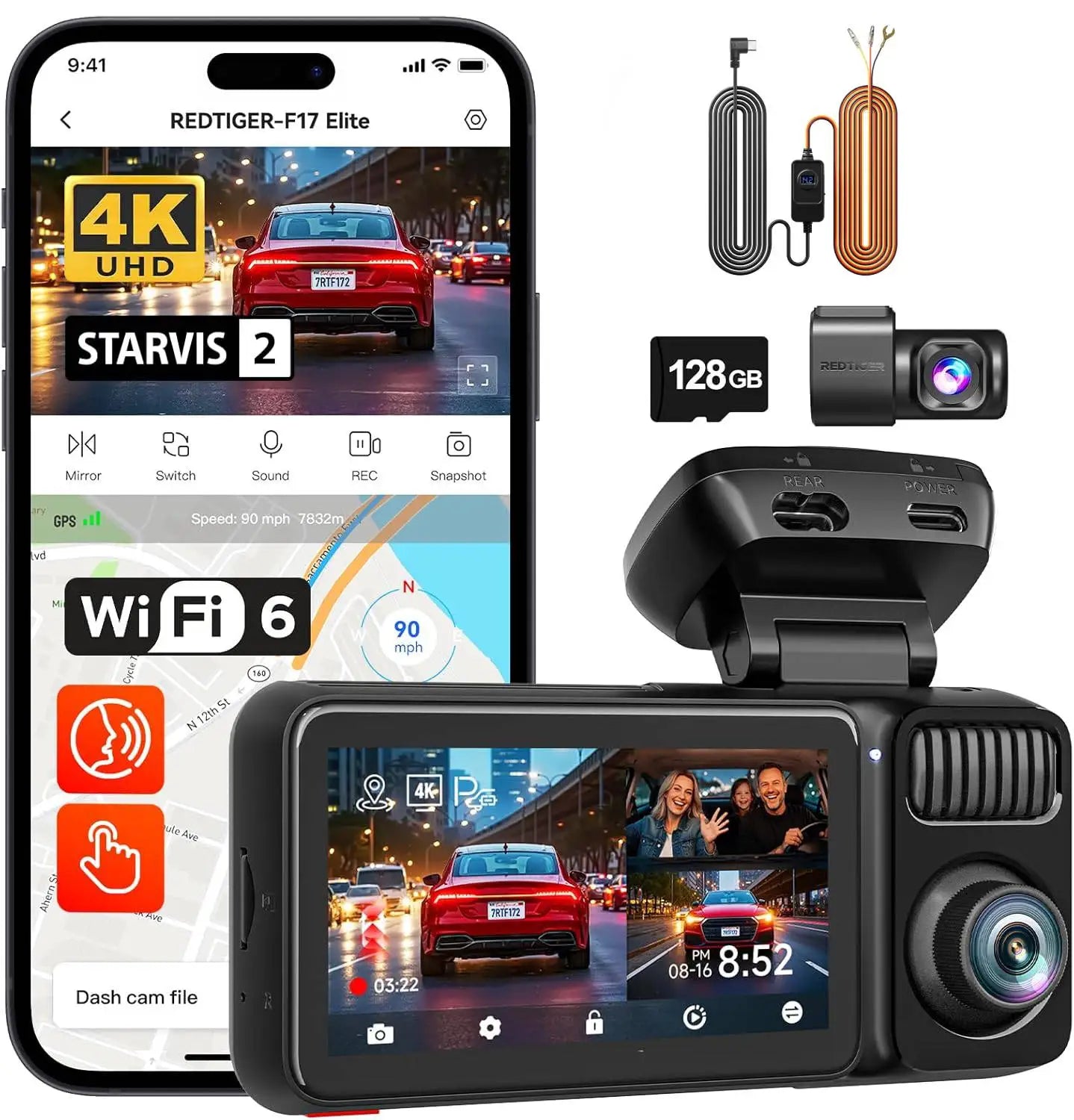REDTIGER F17 Elite 4K Dash Camera